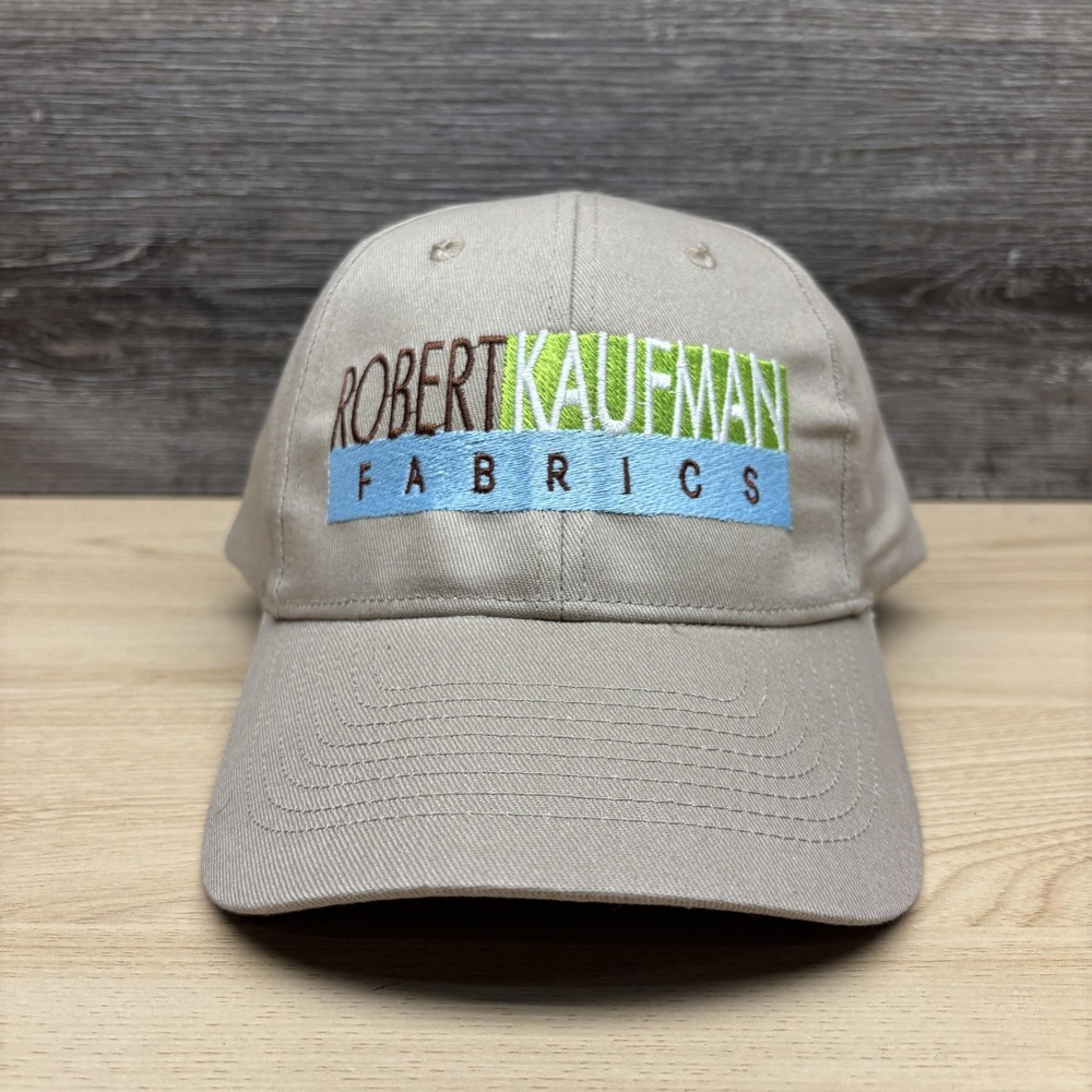 Robert Kaufman Fabrics Hat Cap Strap Back Mens One Size Beige Twill‎ Baseball